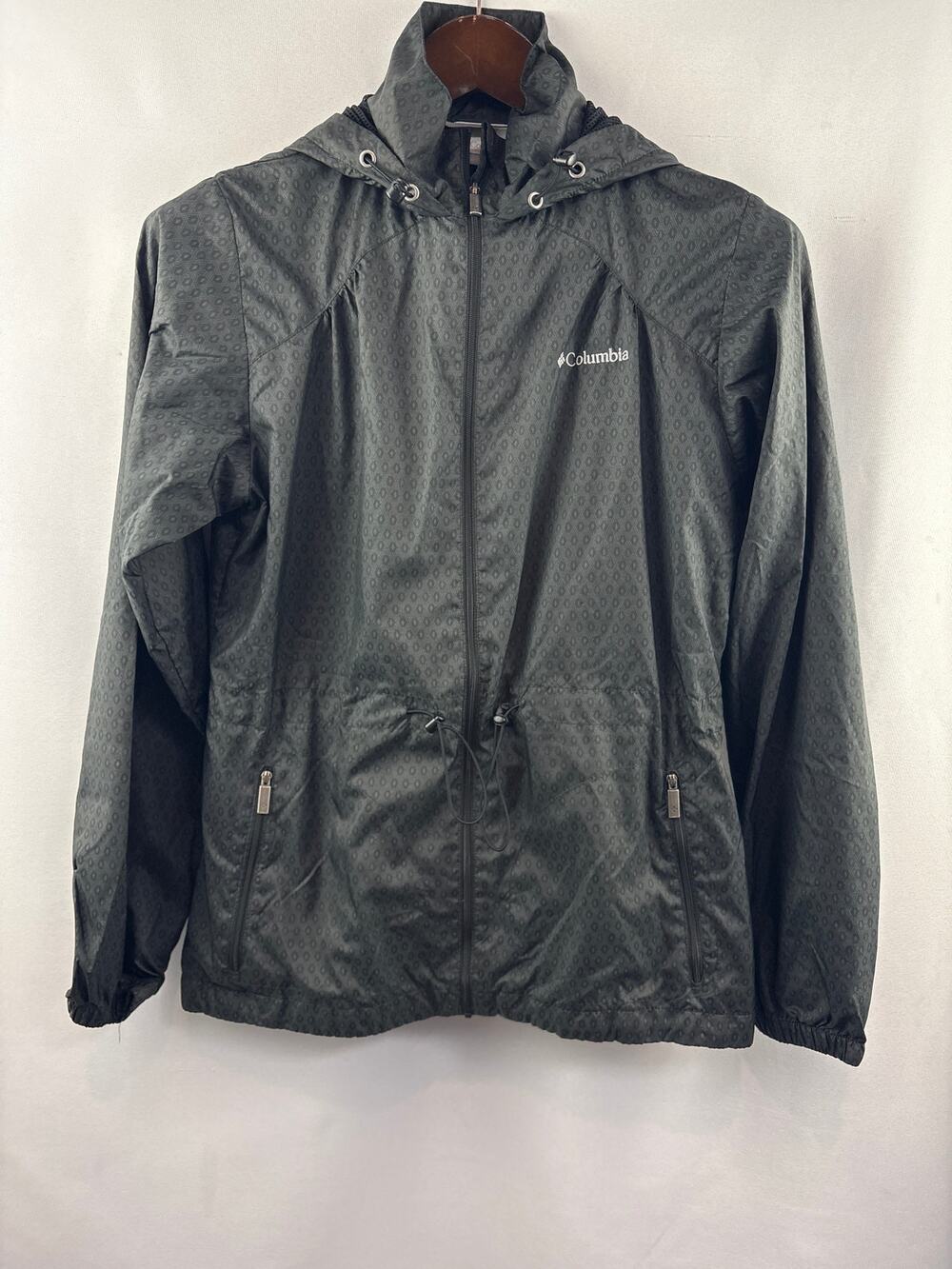 Women’s Columbia Small Dark Gray & Black Raincoat